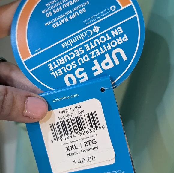 New Columbia UPF 50 Turquoise Terminal Tackle PFG License Shirt - Picture 6 of 6